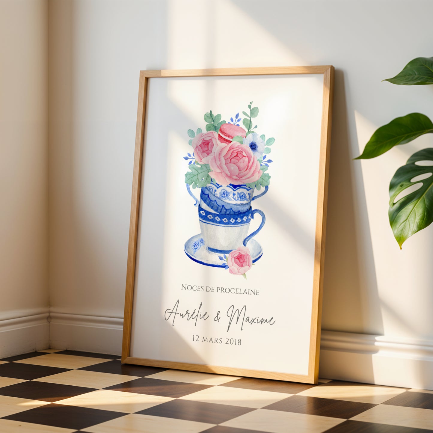 Affiche couple noces de porcelaine -  20 ans de mariage