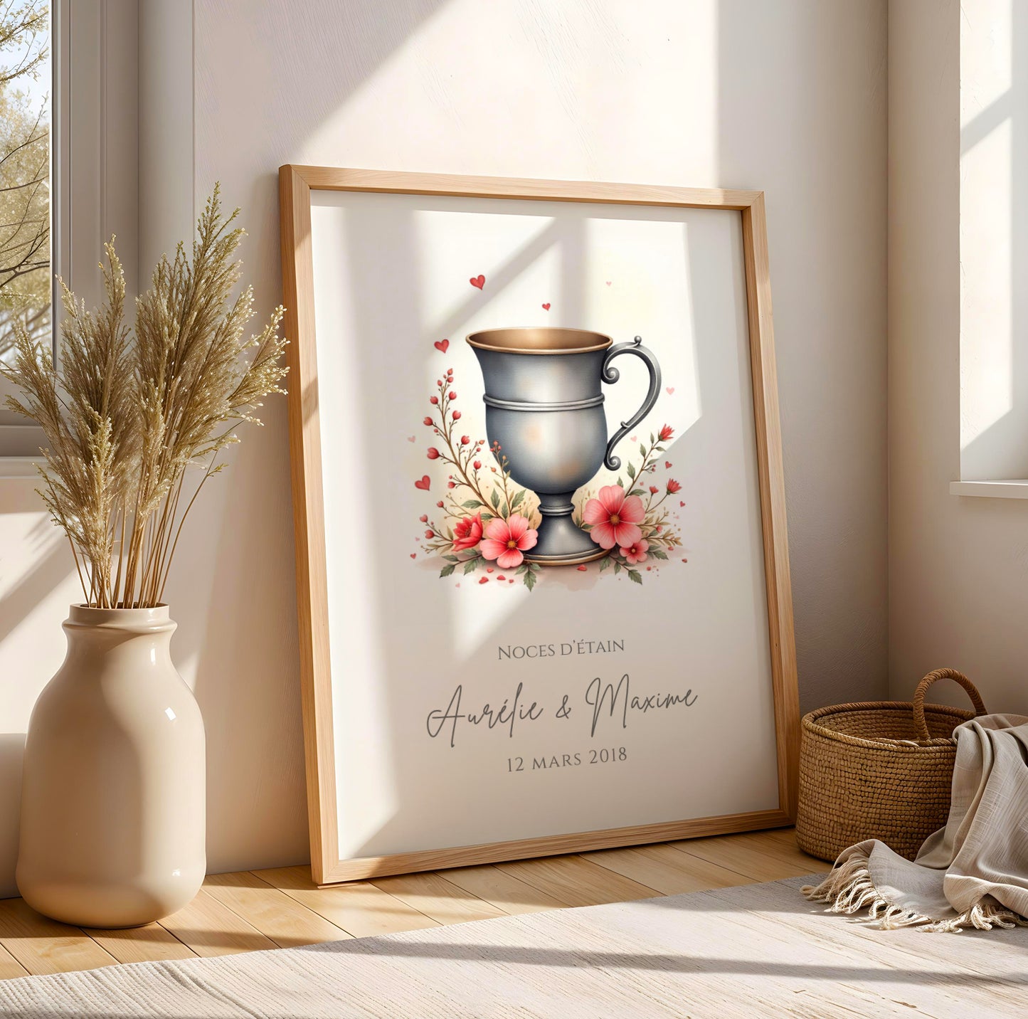 Affiche couple noces d'étain -  10 ans de mariage