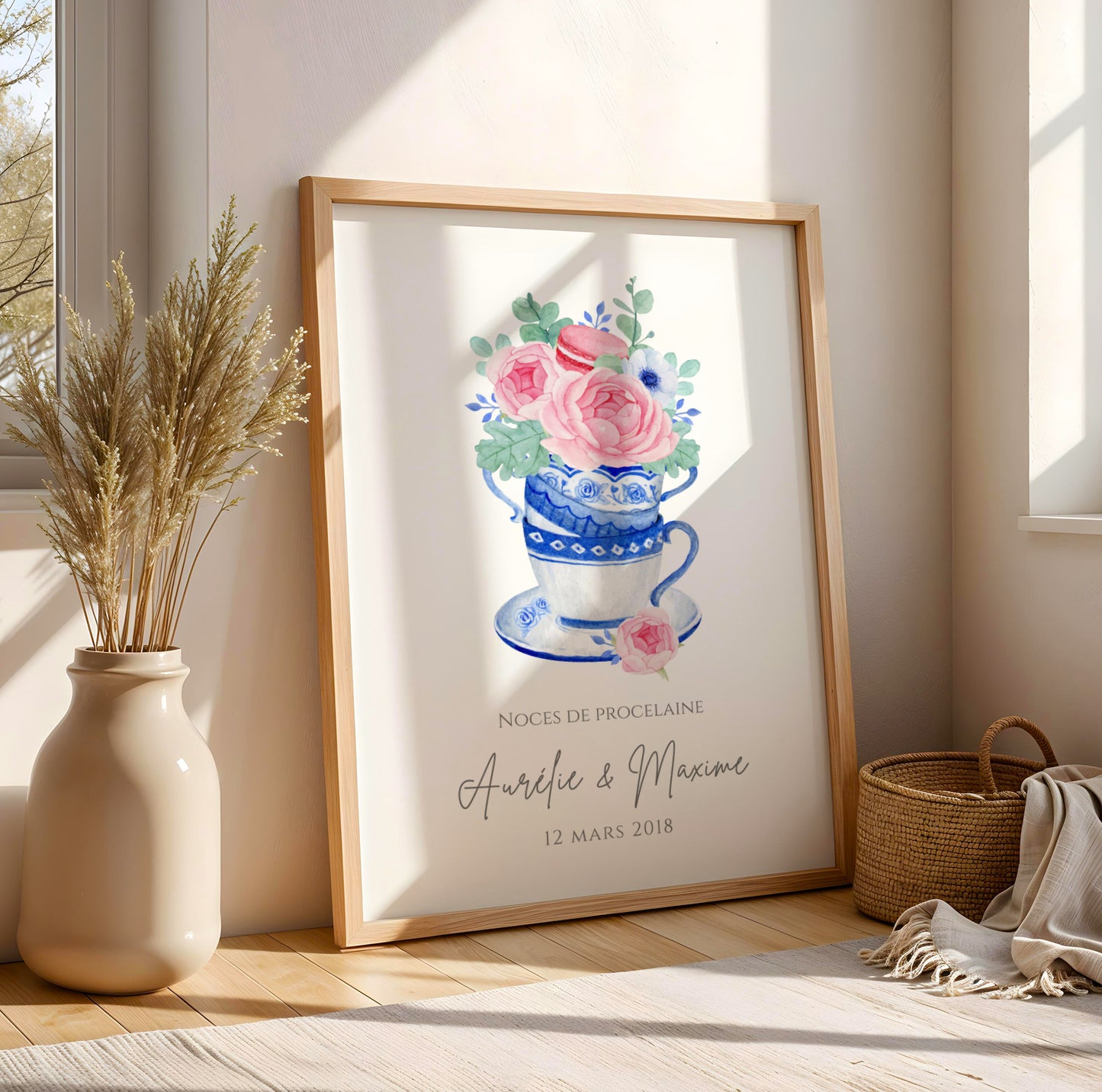 Affiche couple noces de porcelaine -  20 ans de mariage