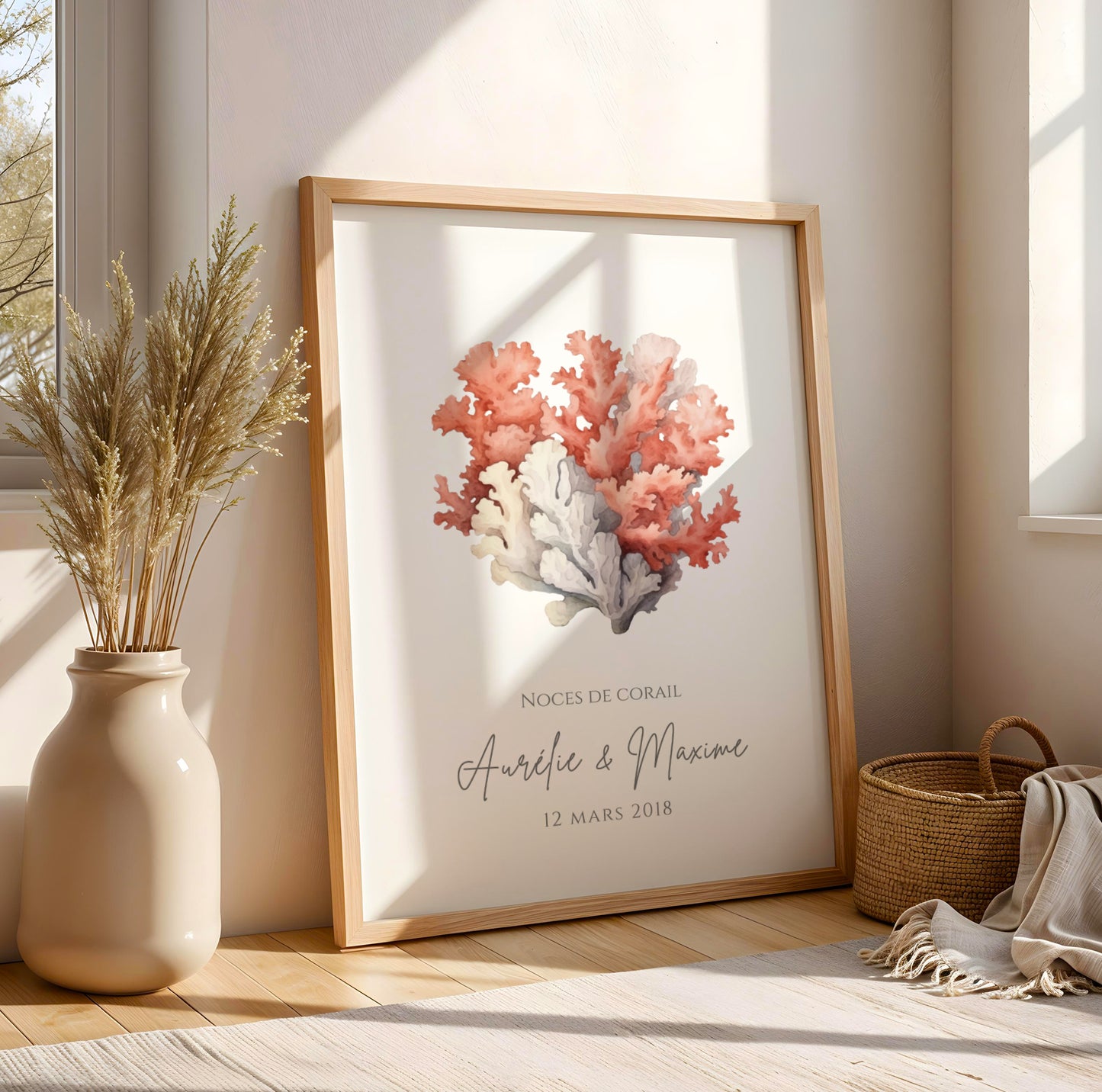 Affiche couple noces de corail -  11 ans de mariage
