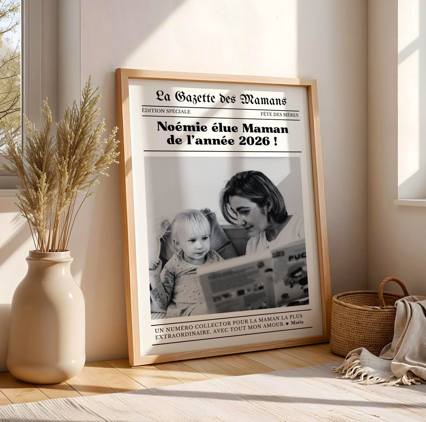Affiche Maman Personnalisée - La Gazette des Mamans – Cadeau Fête des Mères