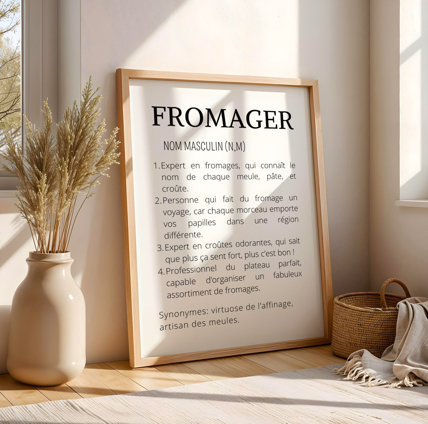 Affiche définition fromager - Affiche minimaliste pour fromagerie