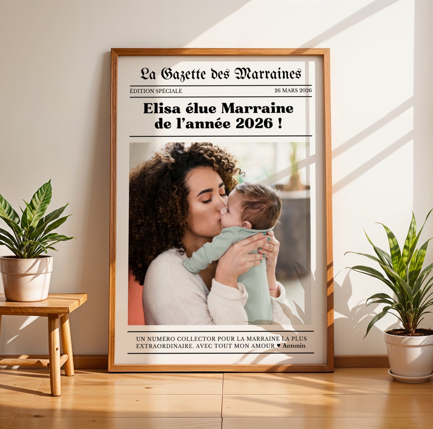 Affiche Marraine - La Gazette des Marraines – Cadeau Baptême ou Anniversaire – Idée Cadeau Marraine