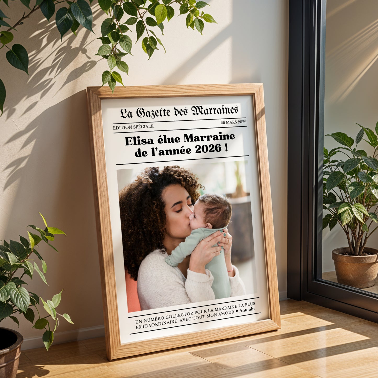 Affiche Marraine - La Gazette des Marraines – Cadeau Baptême ou Anniversaire – Idée Cadeau Marraine