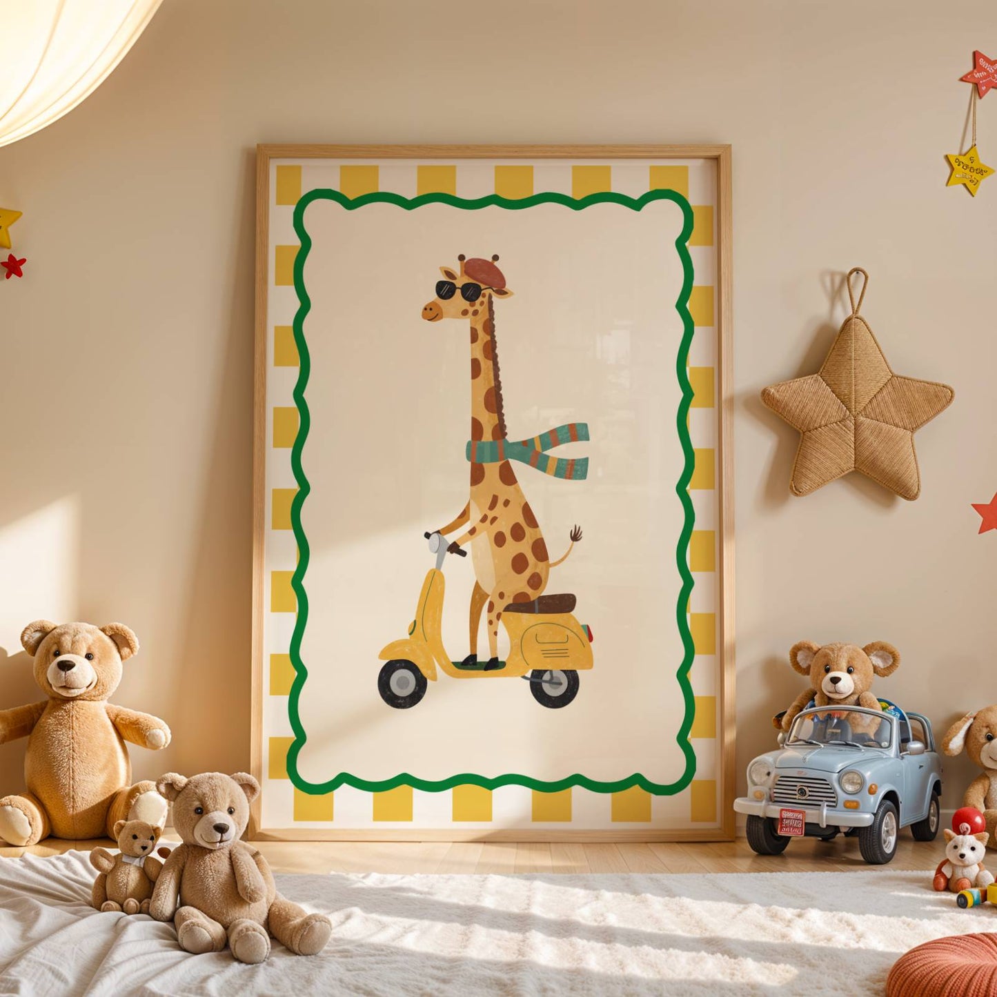 Affiche Girafe Scooter – Poster Coloré Animaux Rigolos Chambre Enfant Dopamine Decor Cadeau Naissance - Image 4