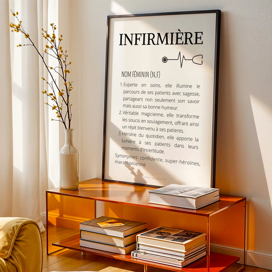 Affiche définition infirmière - Affiche minimalistes infirmière - Affiche hôpital