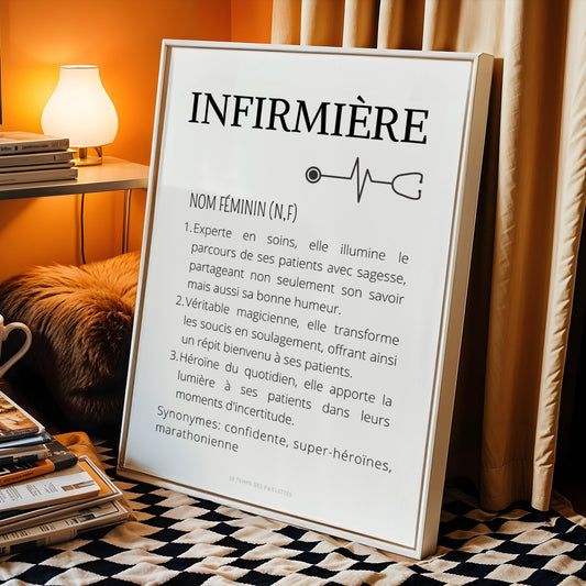 Affiche définition infirmière - Affiche minimalistes infirmière - Affiche hôpital