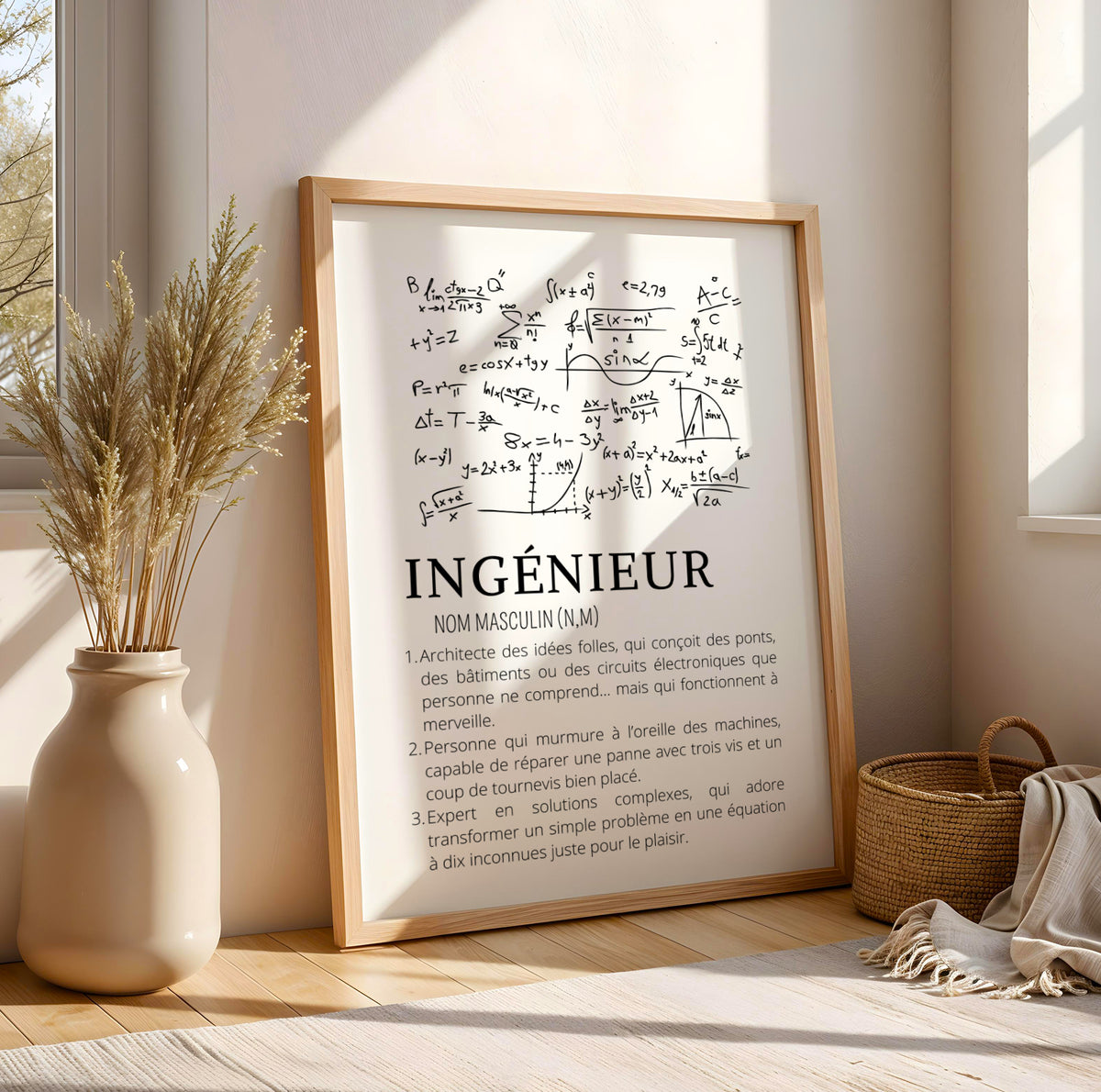 Affiche définition minimaliste Ingénieur - Idée cadeau pour Ingénieur - Image 1