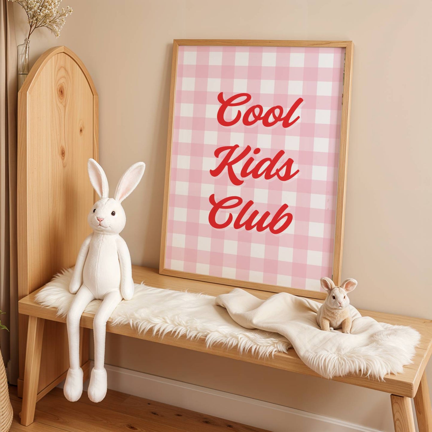 Lot de 3 affiches enfant – Cool Kids Club, cerises et fleurs colorées – Déco murale chambre ou salle de jeux – Affiche numérique