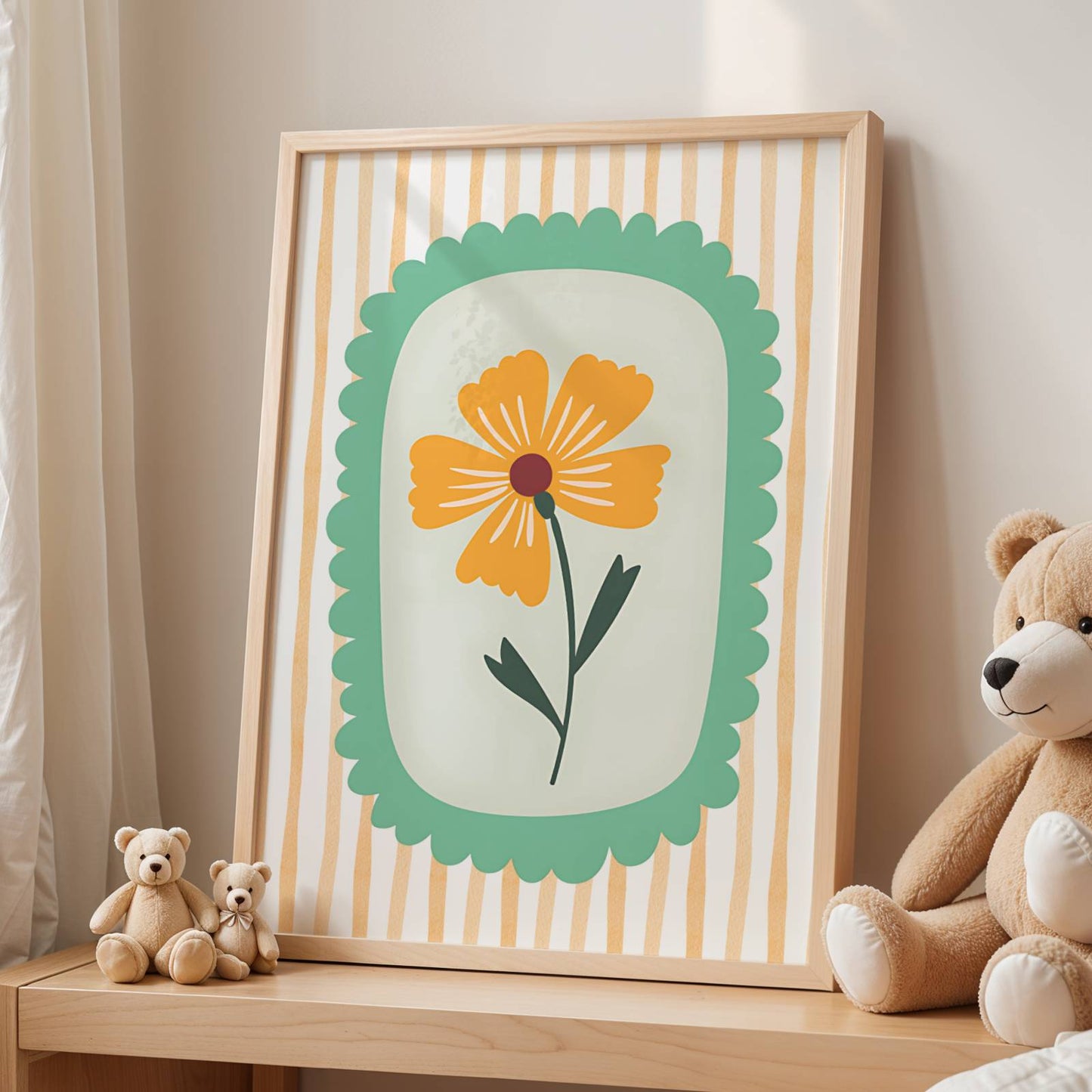 Lot de 3 affiches enfant – Cool Kids Club, cerises et fleurs colorées – Déco murale chambre ou salle de jeux – Affiche numérique