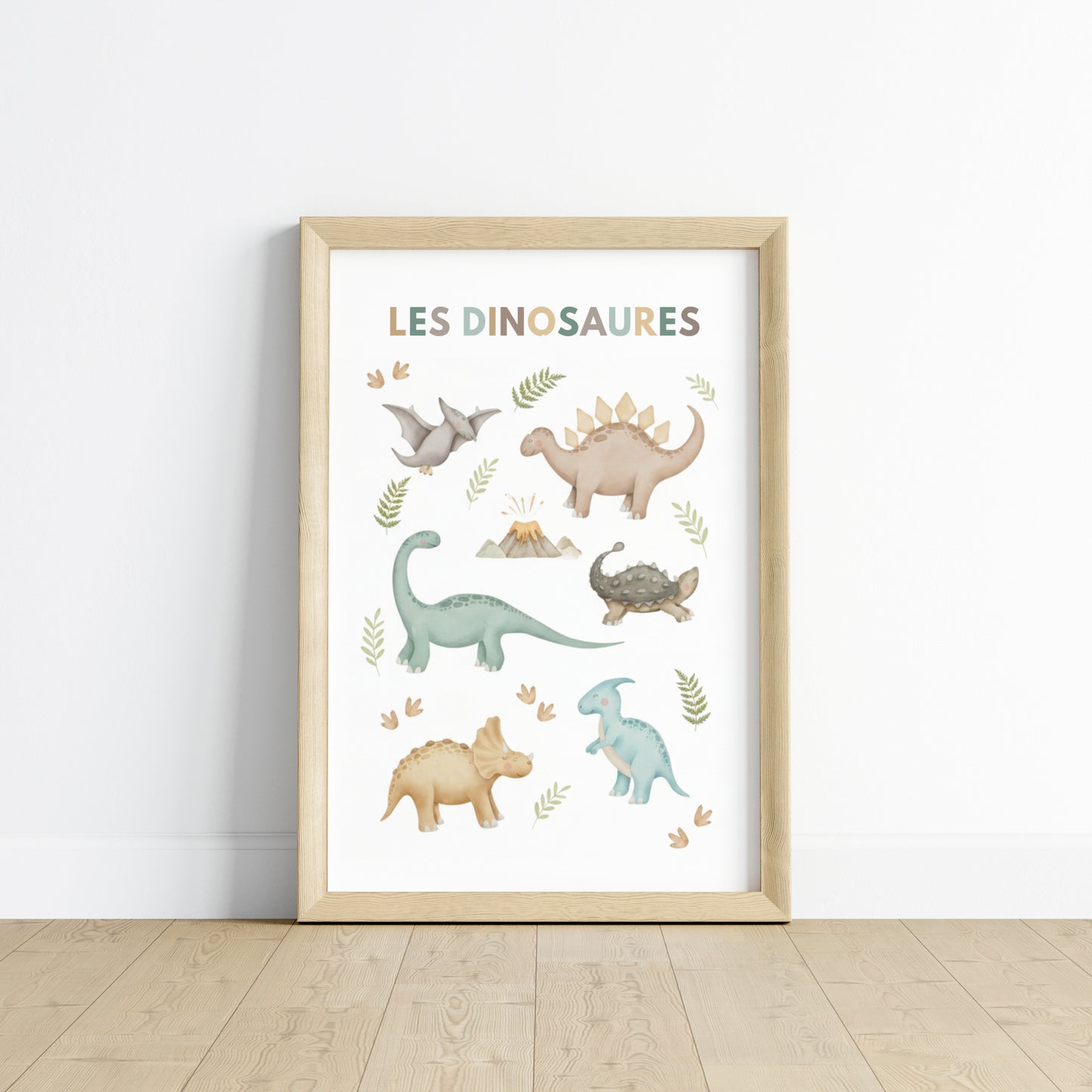 Affiche Éducative Dinosaures Enfant – Poster T-Rex Tricératops Ptérodactyle Chambre Garçon Cadeau Naissance - Image 8