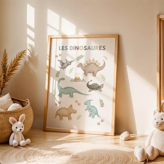 ✨ Affiche enfant – Dinosaures – Décoration chambre bébé ✨
