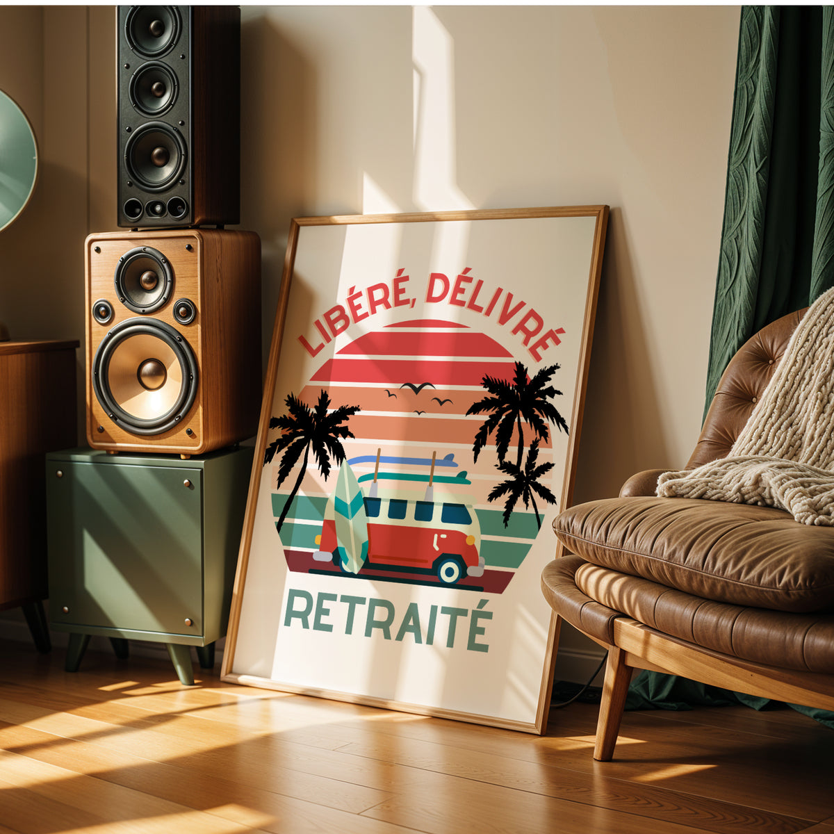 Affiche Retraite “Libéré, Délivré, Retraité” – Cadeau Original pour Collègue ou Proche - Image 1