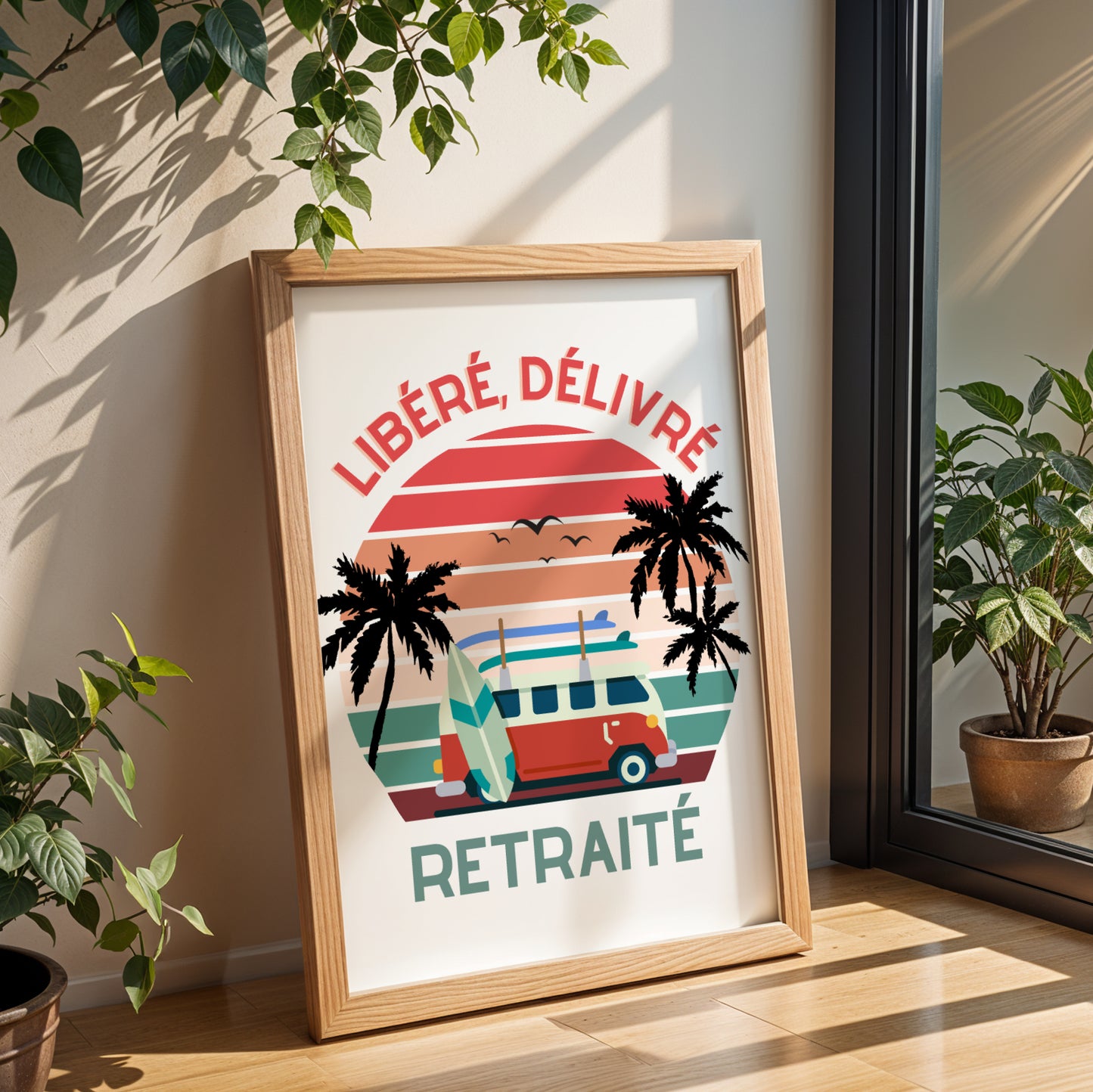 Affiche Retraite “Libéré, Délivré, Retraité” – Cadeau Original pour Collègue ou Proche