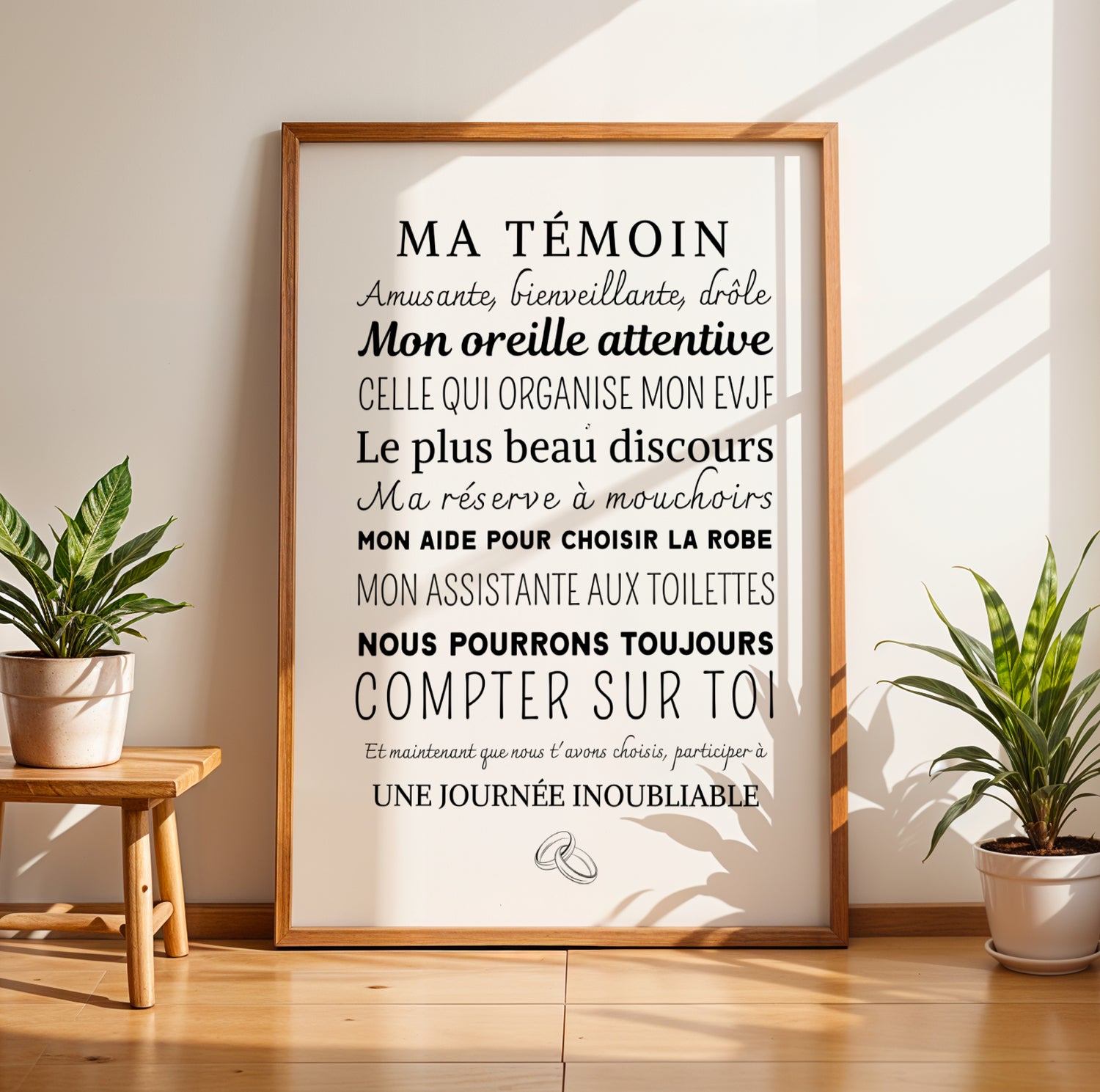 affiche témoin personnalisée, cadeau témoin mariage original, affiche remerciement témoin, idée cadeau témoin personnalisé, affiche super témoin de mariage, décoration mariage personnalisée, création Le Temps des Paillettes, affiche souvenir témoin mariage