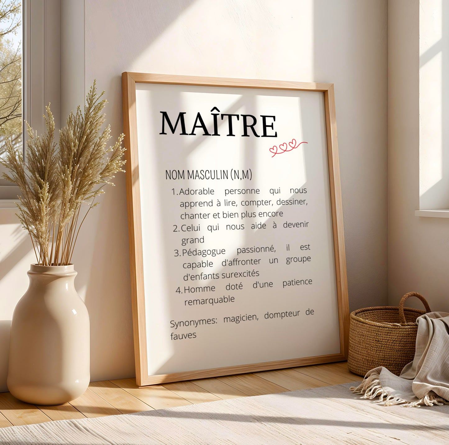 Affiche Définition Maître Personnalisée – Cadeau Maître Original Fin d'Année Scolaire - Image 4