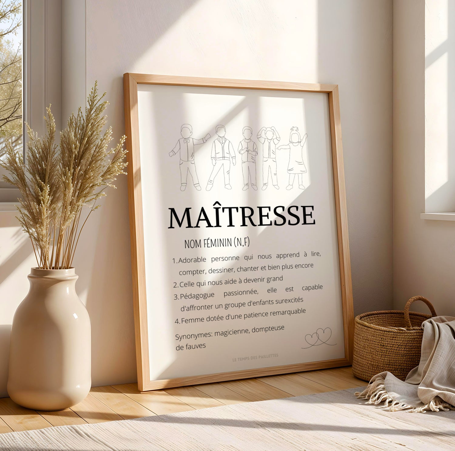 Affiche Définition Maîtresse Personnalisée – Cadeau Fin d'Année École Maternelle Primaire - Image 4
