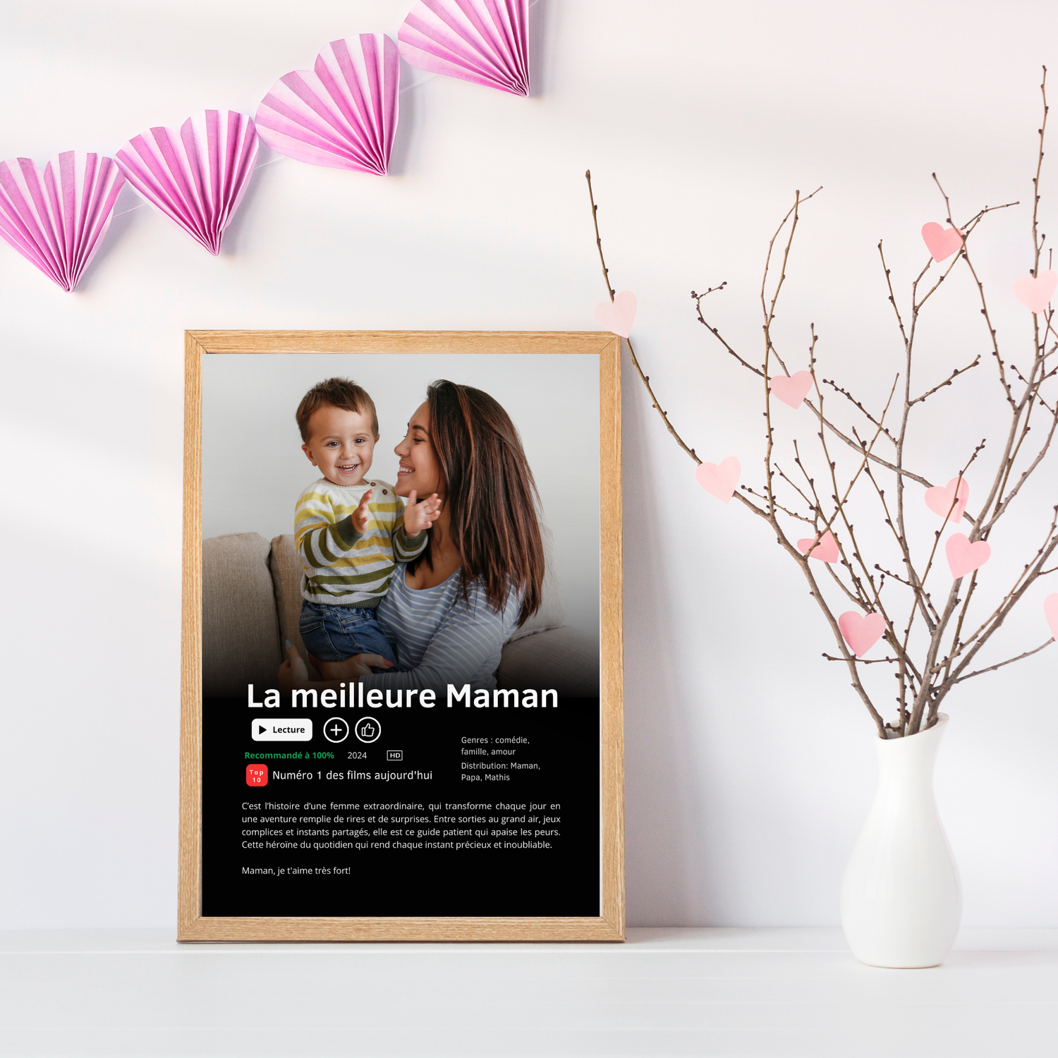 🎬 Affiche Série ou Film Netflix Personnalisée « Meilleure Maman du Monde »
