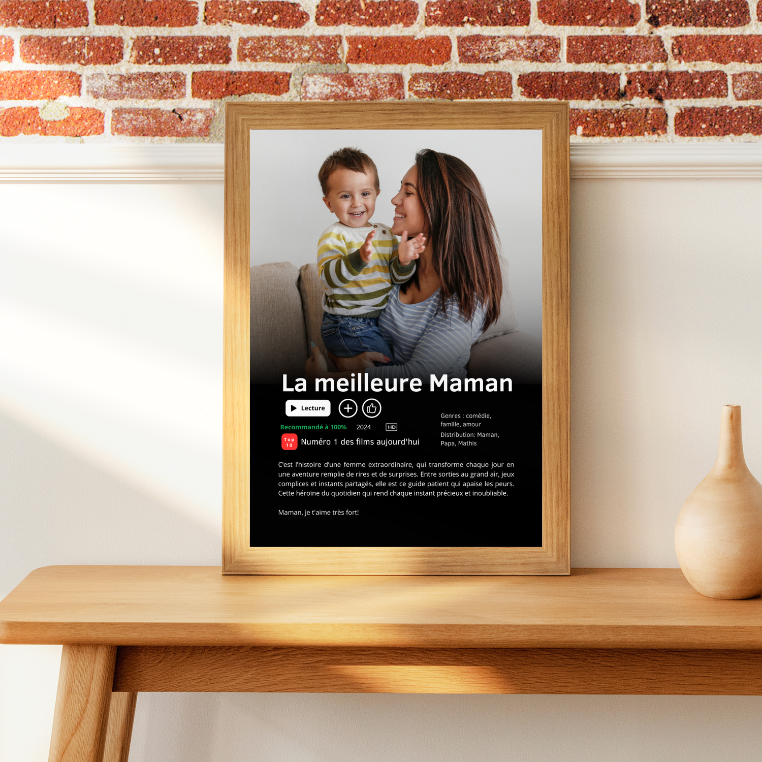 🎬 Affiche Série ou Film Netflix Personnalisée « Meilleure Maman du Monde »