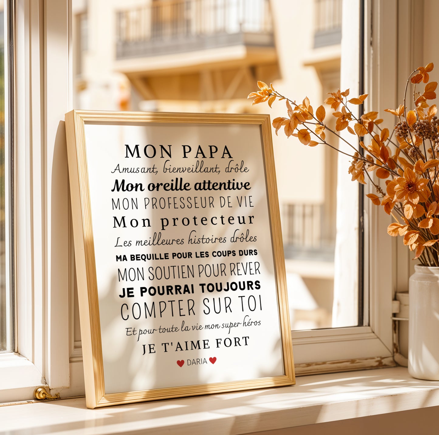 Affiche Mon papa personnalisée - Cadeau papa personnalisée - Cadeau fête des pères - Image 5