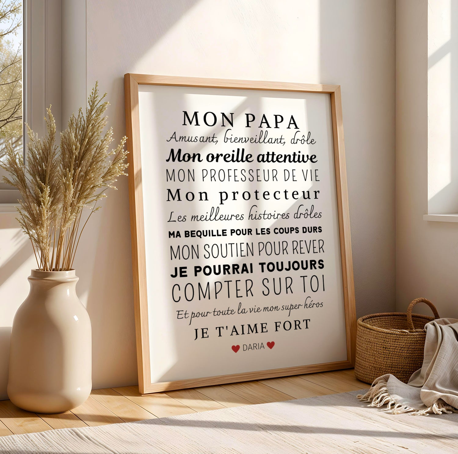 Affiche Mon papa personnalisée - Cadeau papa personnalisée - Cadeau fête des pères - Image 4
