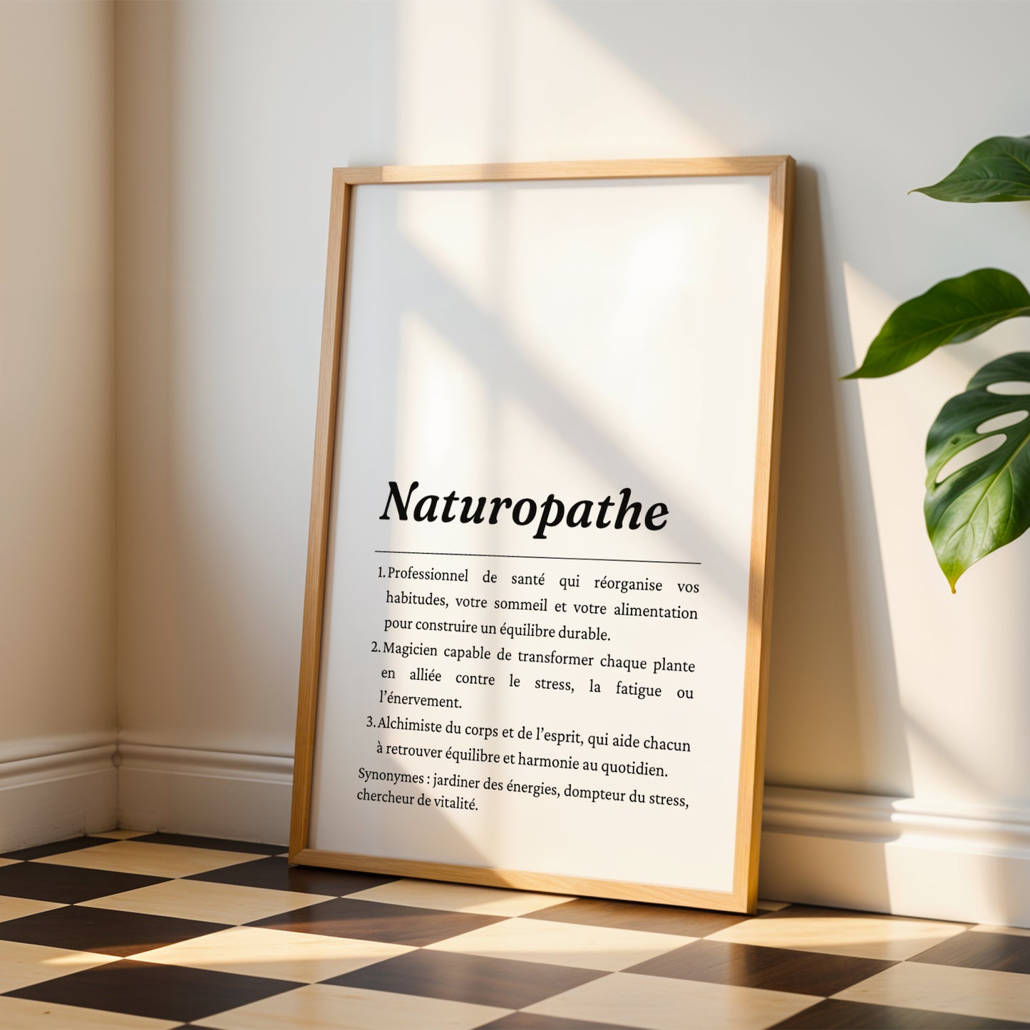 Affiche définition Naturopathe  - Décoration Cabinet Naturopathie