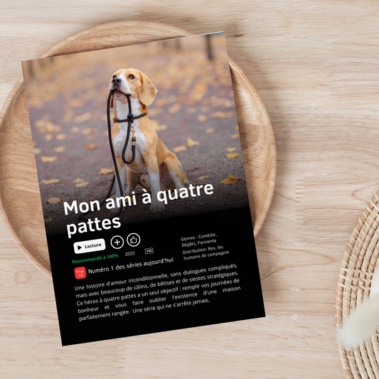 🐾 Affiche Série ou Film Netflix Personnalisée Chien & animaux de compagnie