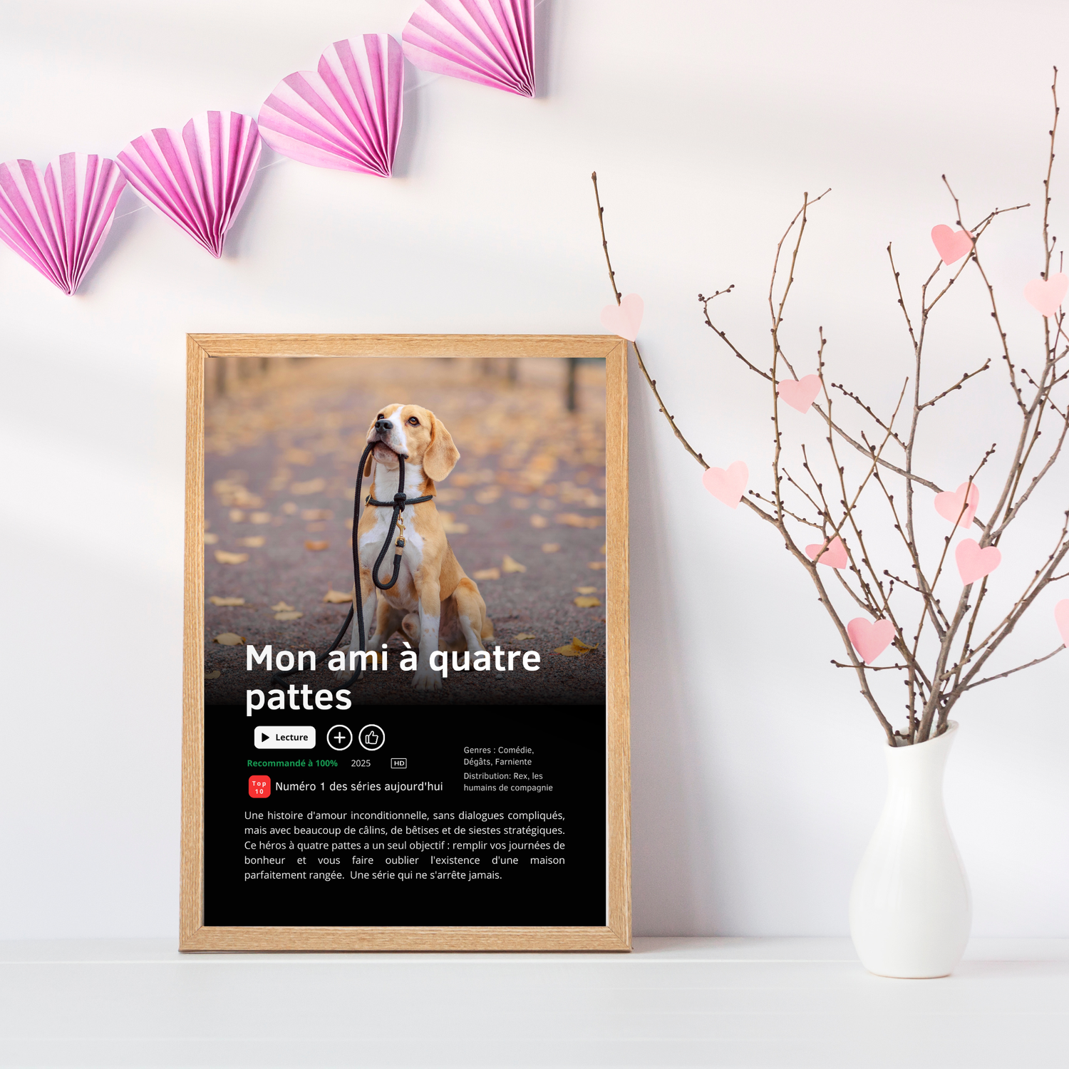 🐾 Affiche Série ou Film Netflix Personnalisée &nbsp;Chien &amp; animaux de compagnie