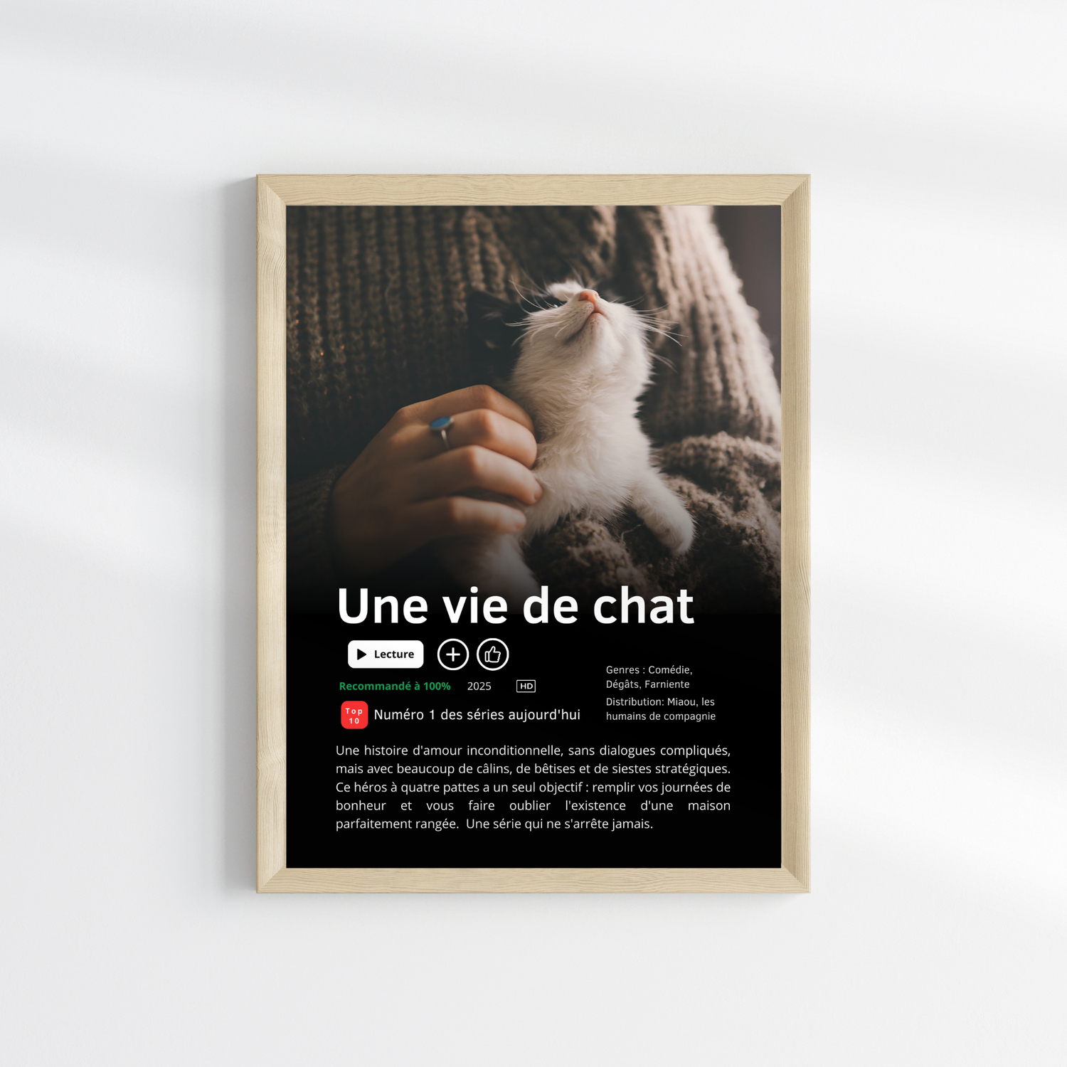 🐾 Affiche Série ou Film Netflix Personnalisée  Chien & animaux de compagnie
