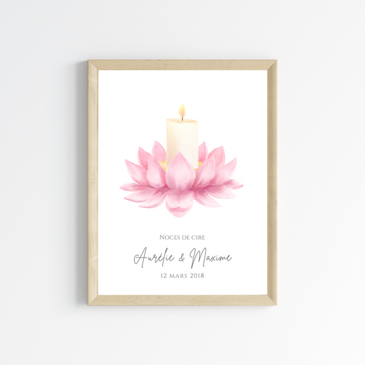 Affiche couple noces de cire - 4 ans de mariage