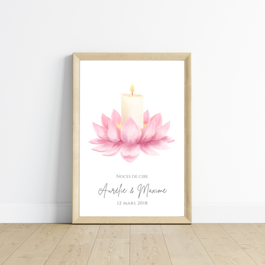 Affiche couple noces de cire - 4 ans de mariage