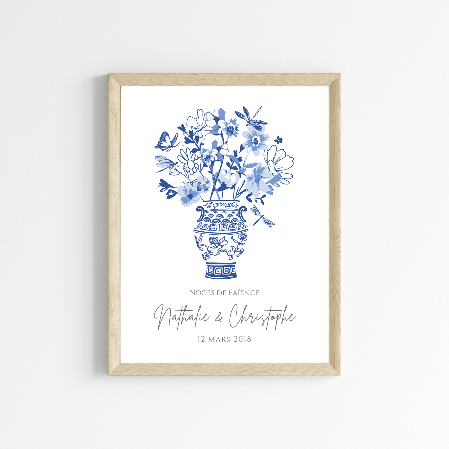 Affiche couple noces de faïence -  9 ans de mariage