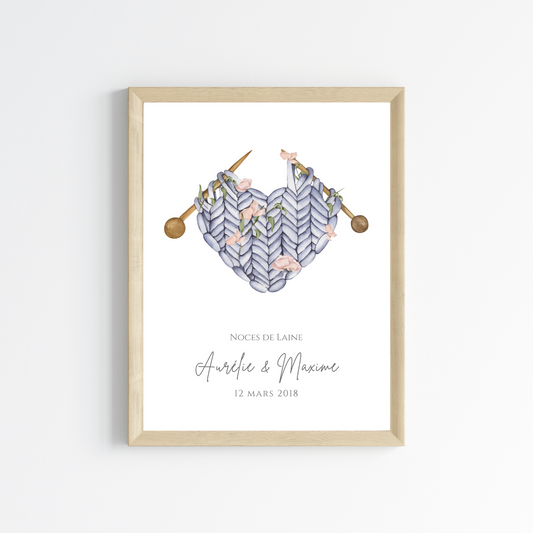 Affiche couple noces de Laine- 7 ans de mariage