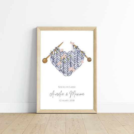 Affiche couple noces de Laine- 7 ans de mariage