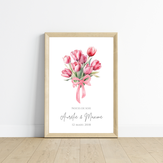 Affiche couple noces de soie - 12 ans de mariage