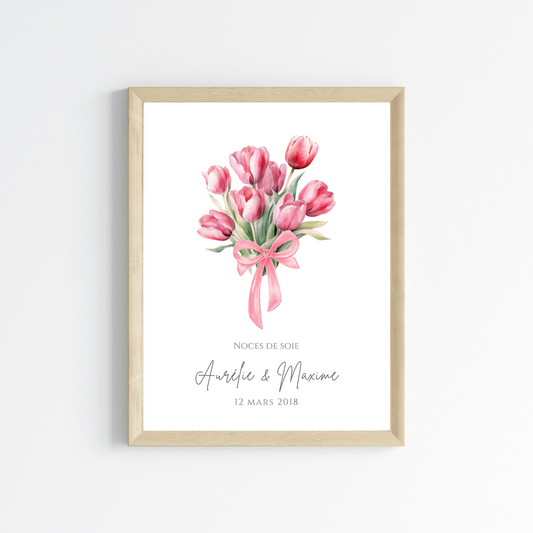 Affiche couple noces de soie - 12 ans de mariage