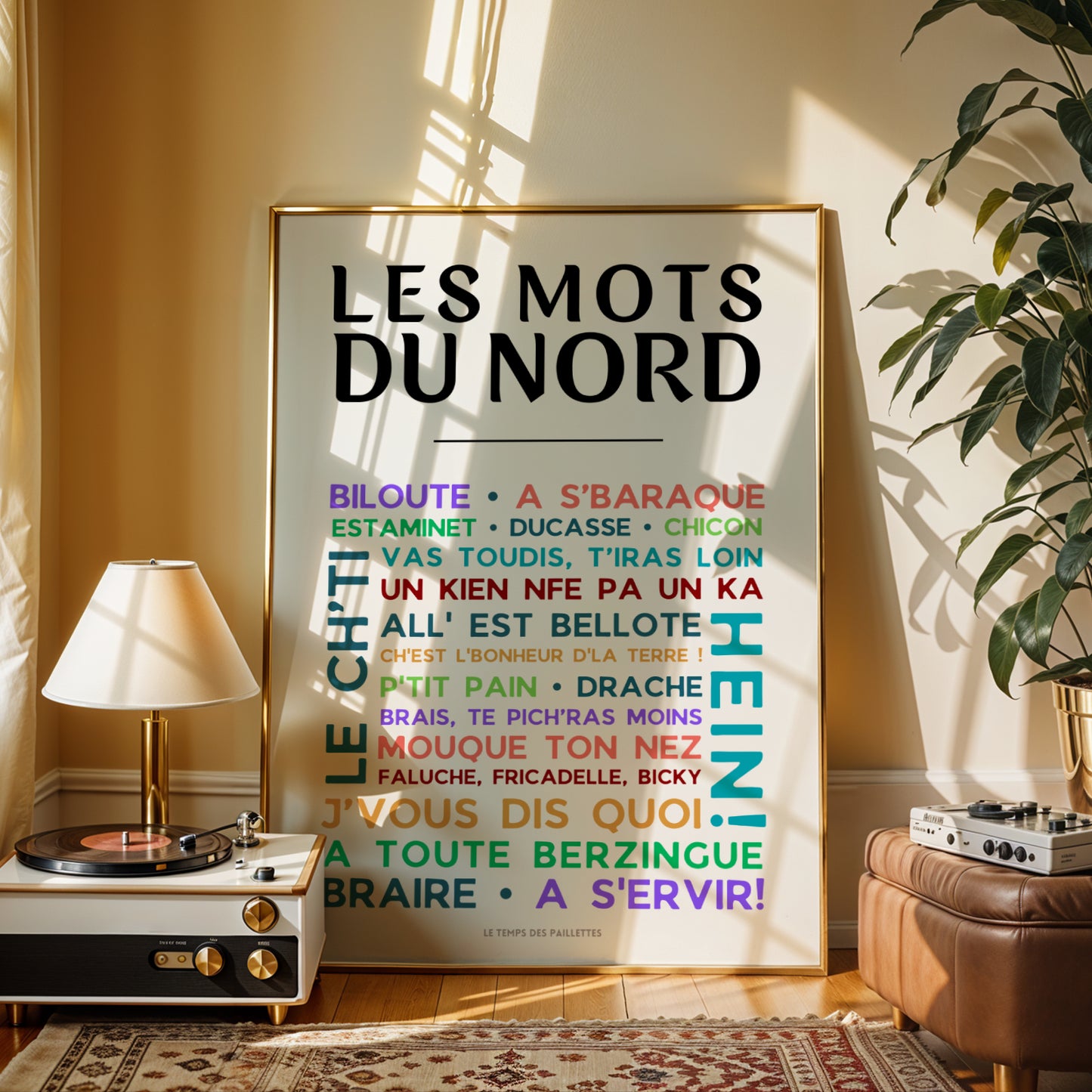 affiche texte ch’ti design noir blanc