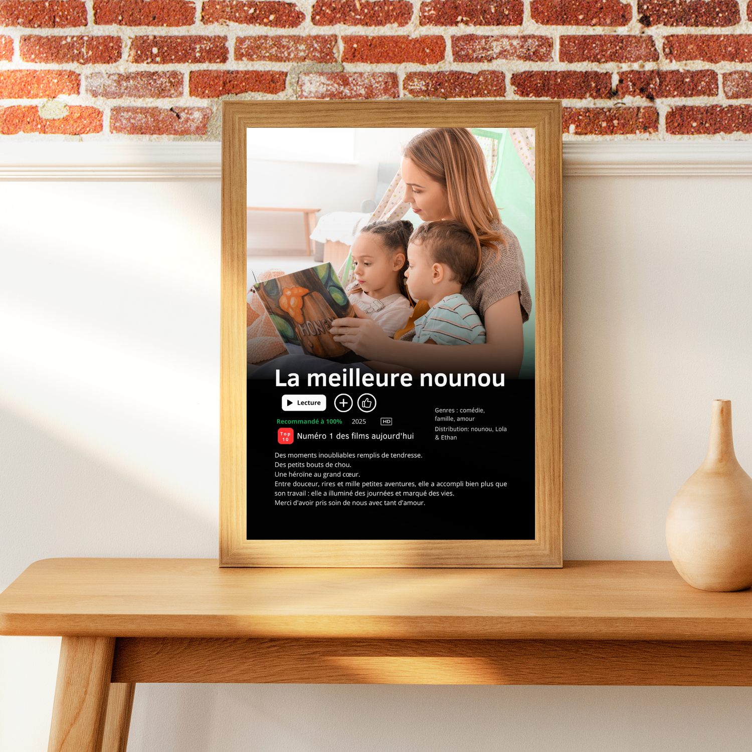 Affiche Netflix Personnalisée « Meilleure nounou du Monde » avec photo