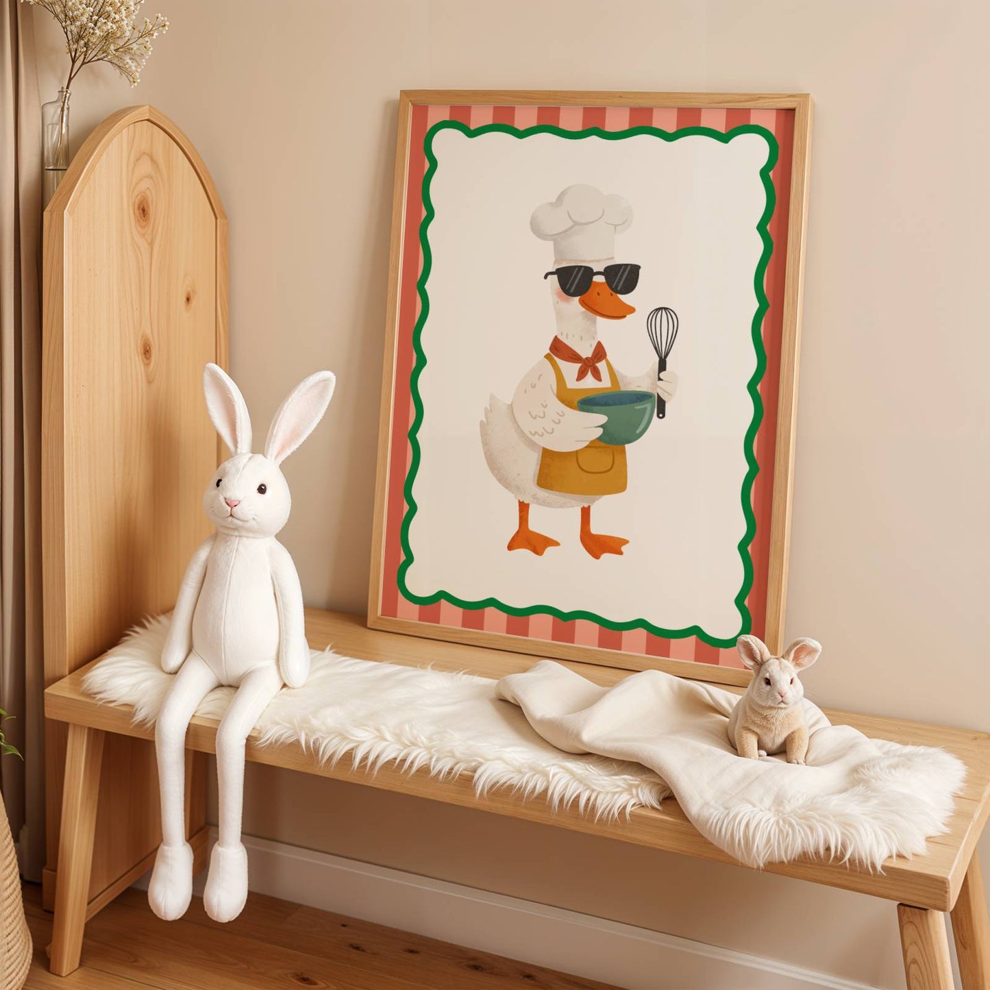 Affiche Enfant Oie Cuisine – Poster Animaux Rigolo pour Chambre d’Enfant, Affiche Déco Fun et Cadeau Original