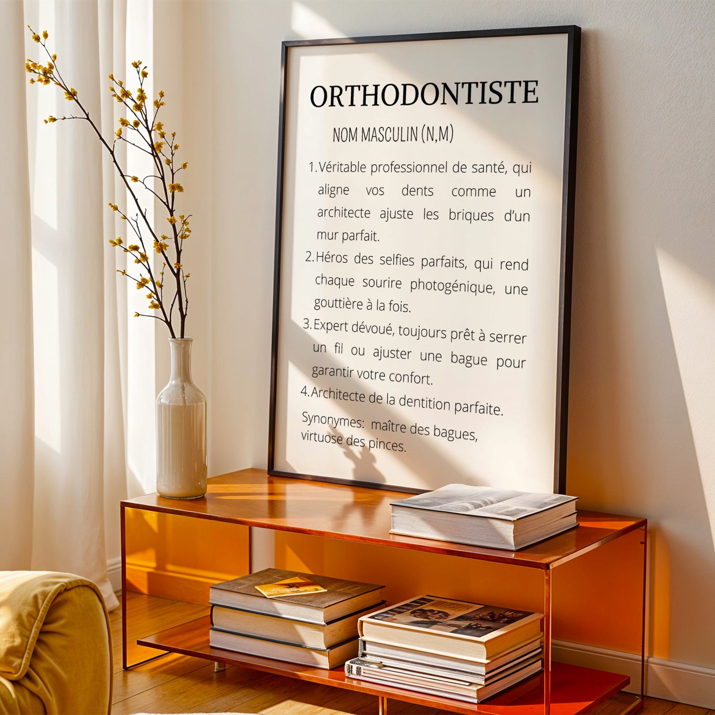 Affiche Définition Orthodontiste – Décoration Minimaliste pour Cabinet et Salle d’Attente - Image 1