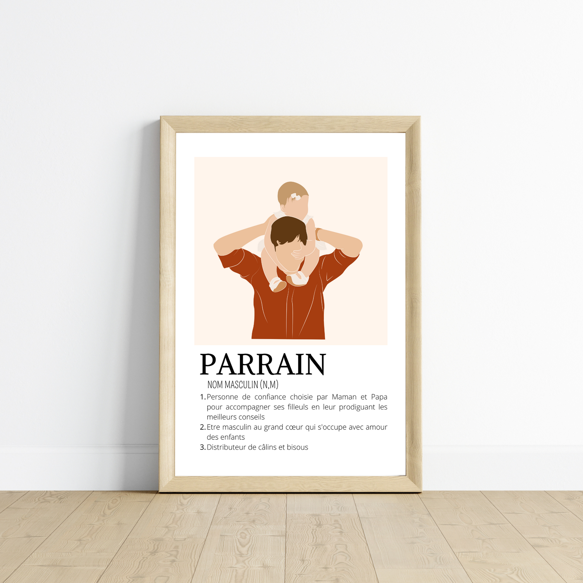 Affiche Parrain Personnalisée | Demande Originale et Cadeau Unique