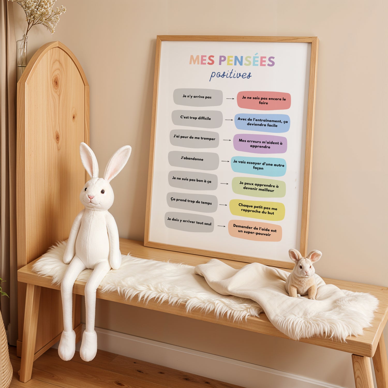 Affiche Growth Mindset Enfant Pensées Positives – Poster Affirmations Confiance en Soi Chambre Bébé Montessori - Image 5