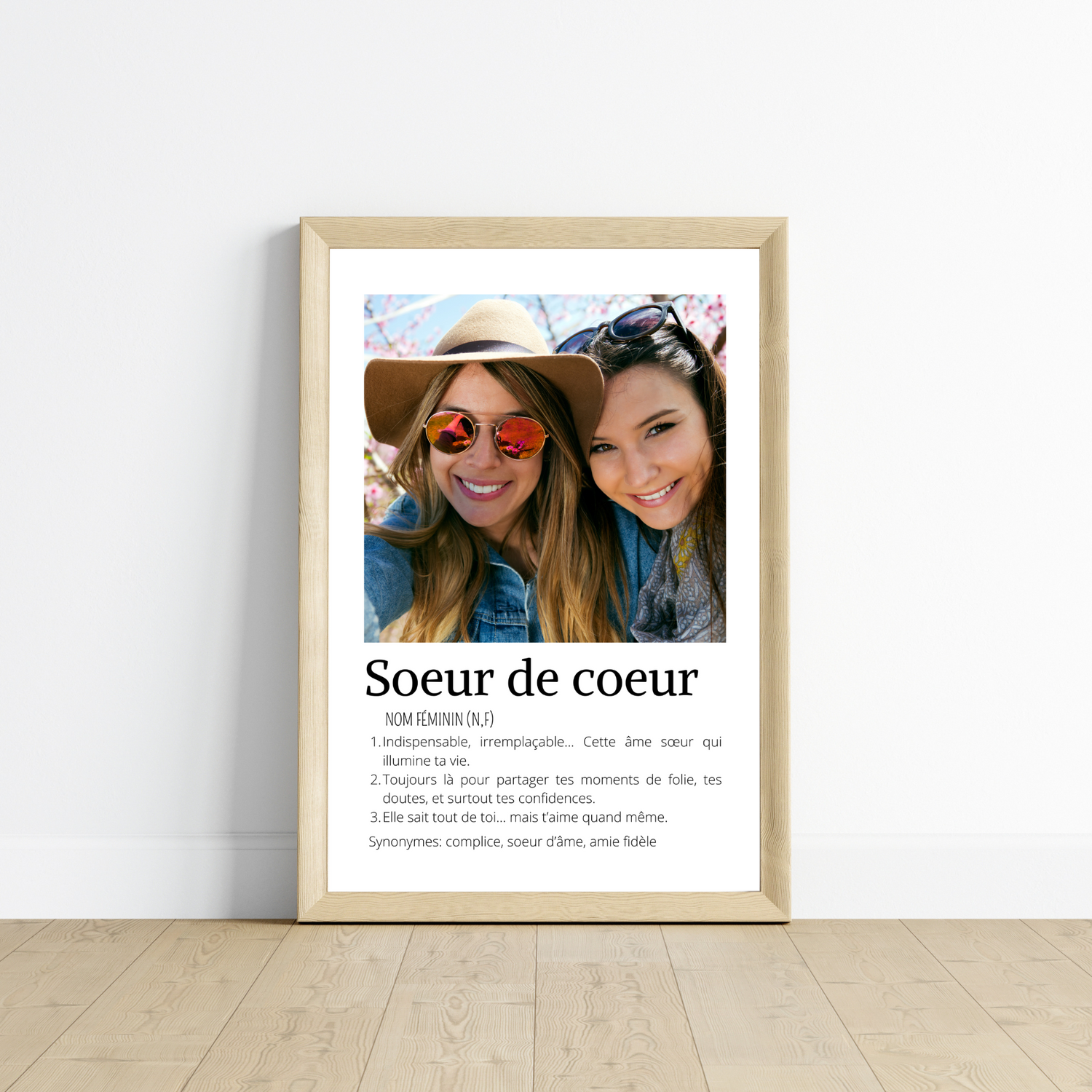 Affiche definition soeur de coeur - cadeau personnalisée BFF Meilleures amies  par Le Temps des Paillettes - Le Temps des Paillettes