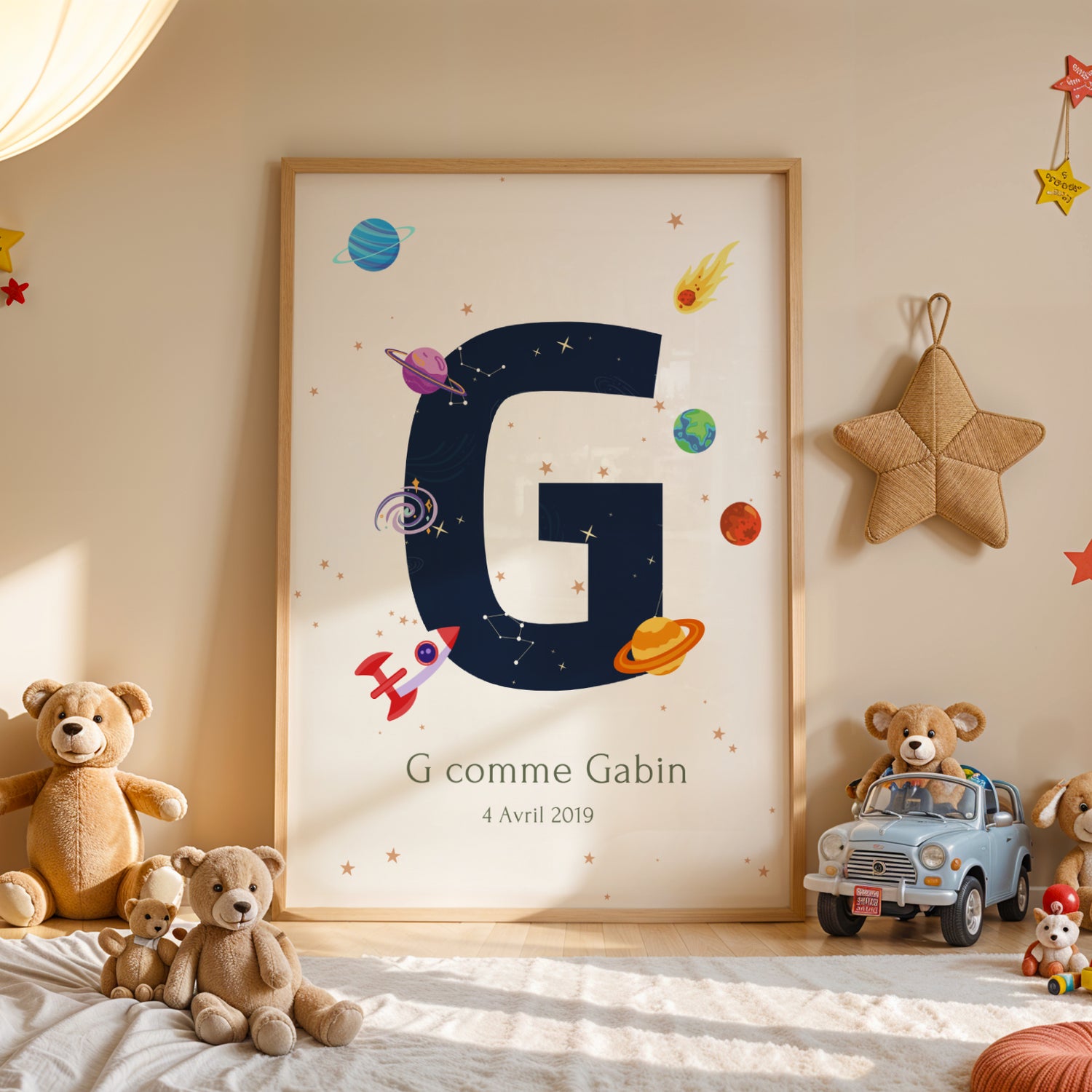 Affiche espace personnalisée prénom - Décoration chambre enfant espace par Le Temps des Paillettes - Image 3