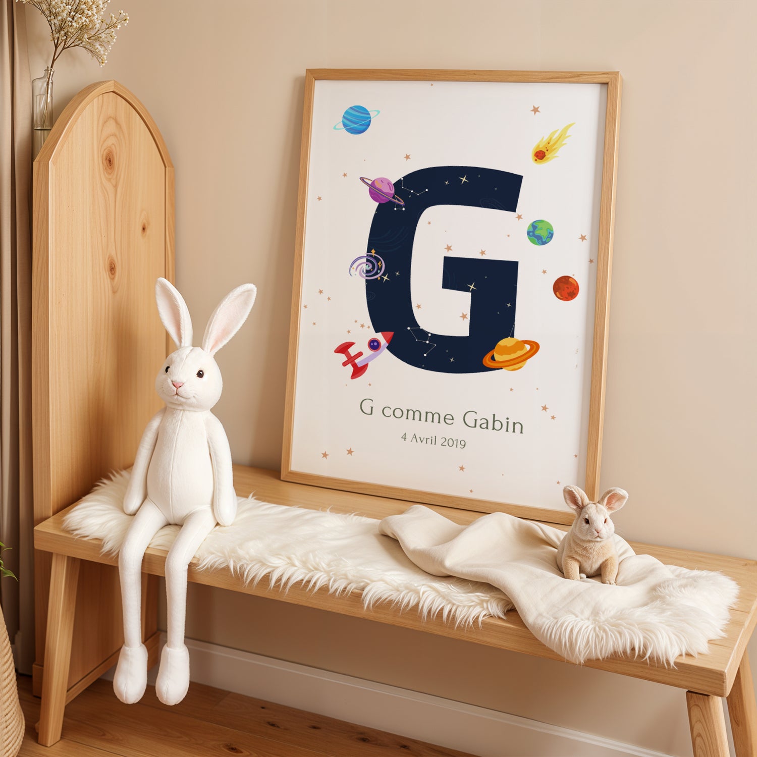 Affiche espace personnalisée prénom - Décoration chambre enfant espace par Le Temps des Paillettes - Image 4