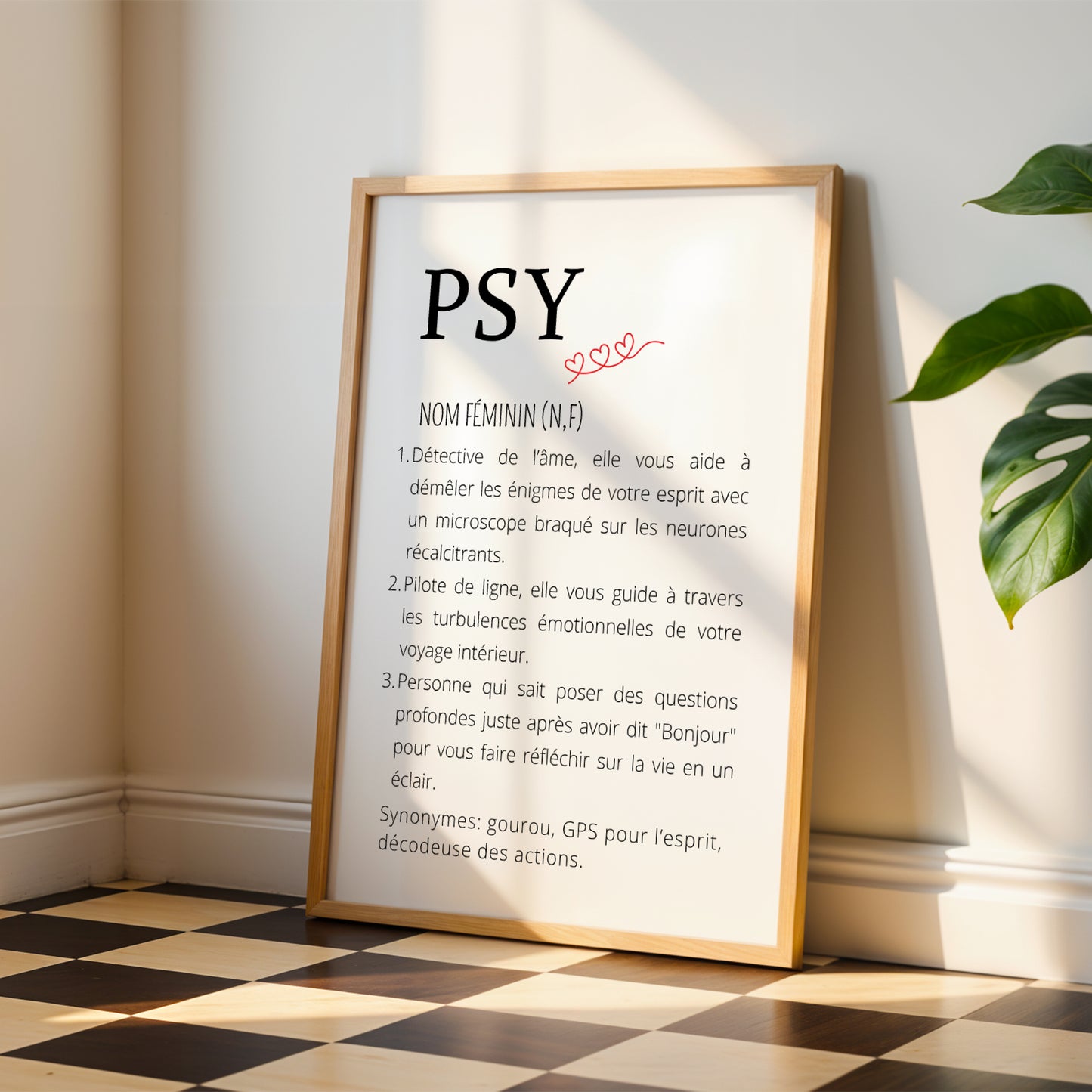 Affiche définition psy - Poster minimalistes psychologue - Décoration pour cabinet médical - Image 3