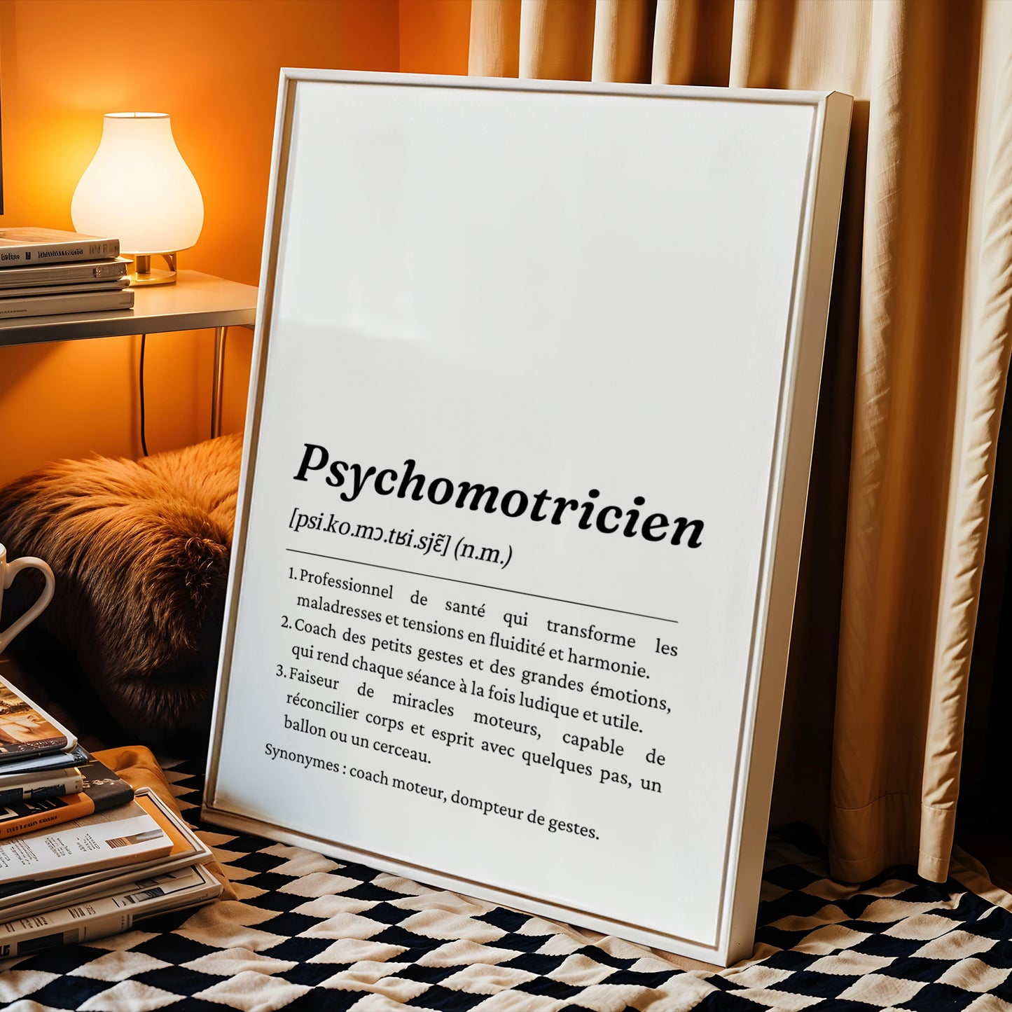 Affiche définition Psychomotricien – Idée cadeau noel pour Psychomotricienne– Décoration murale cabinet Psychomotricien