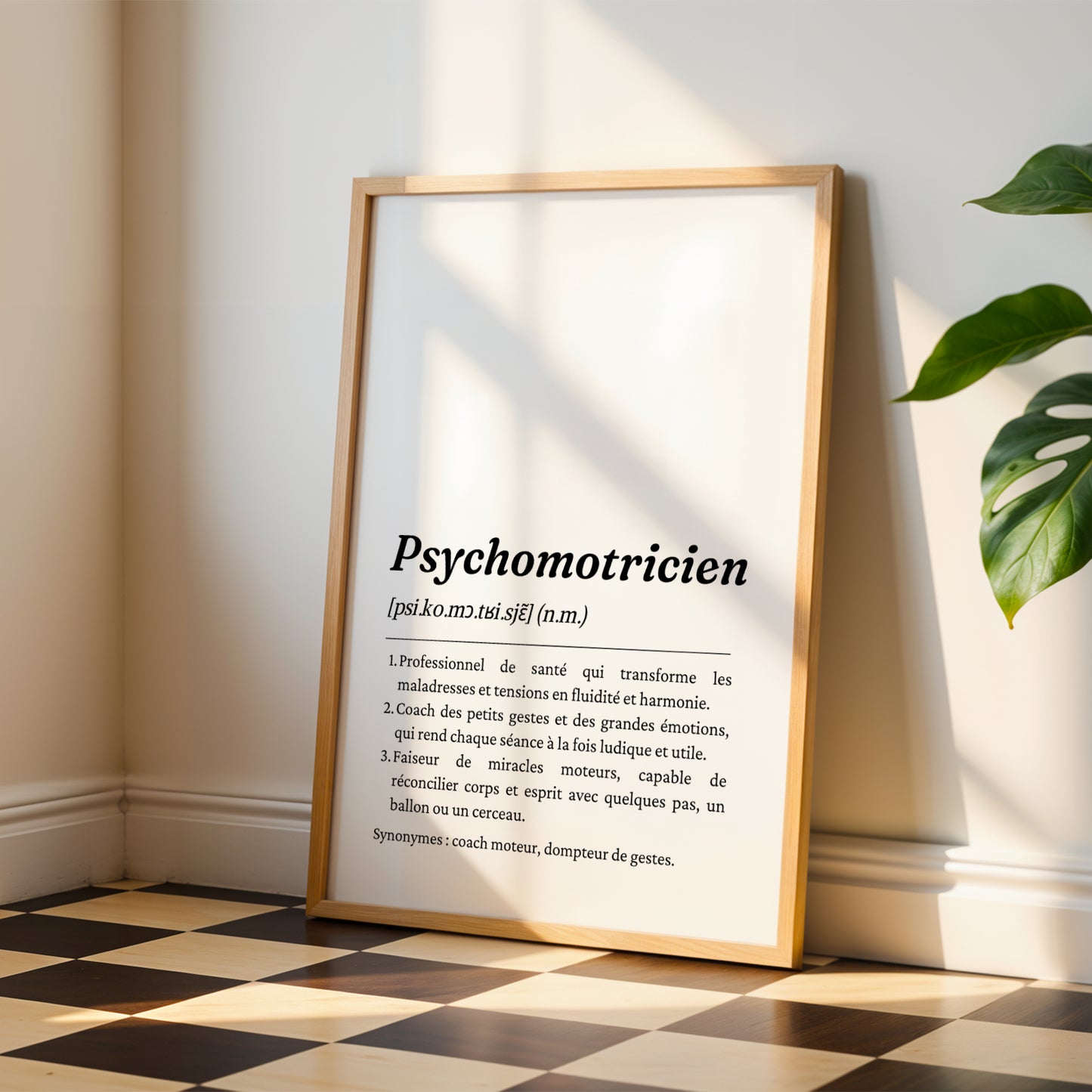 Affiche définition Psychomotricien – Idée cadeau noel pour Psychomotricienne– Décoration murale cabinet Psychomotricien