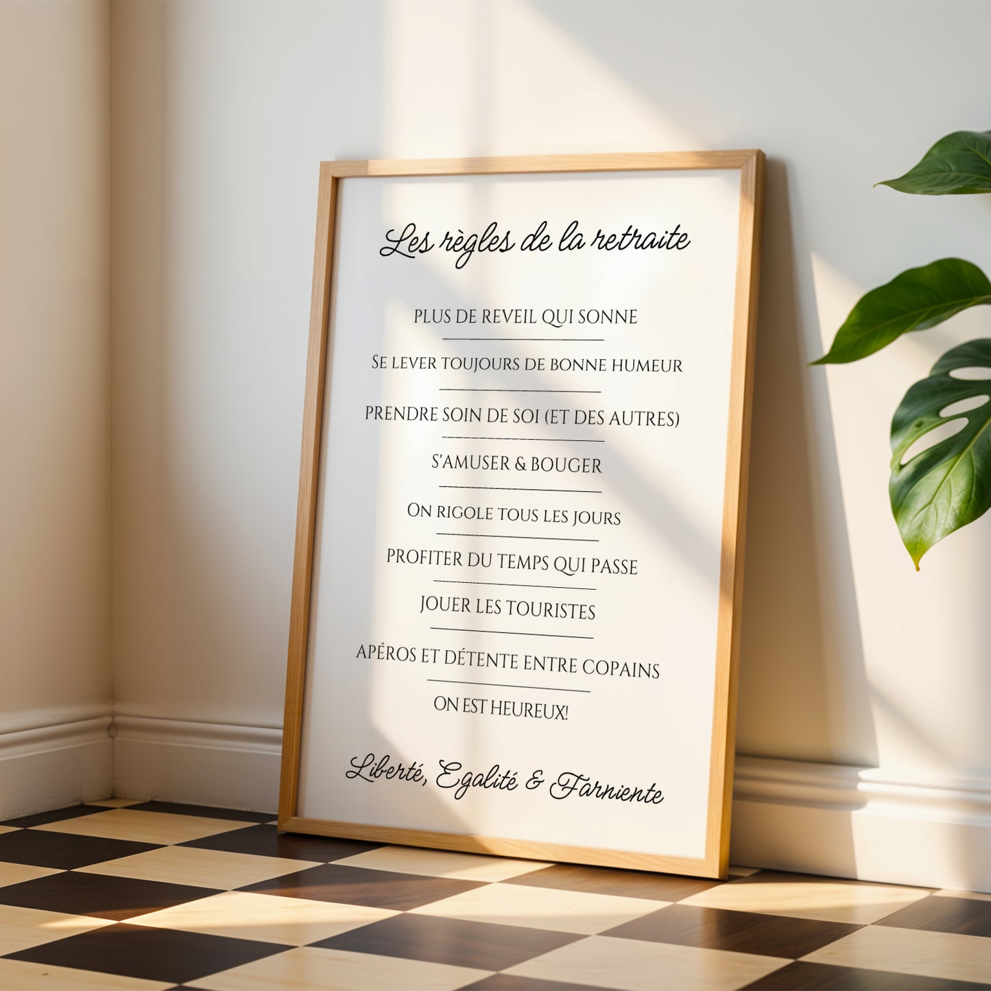 Affiche “Les Règles de la Retraite” – Cadeau Original pour Collègue à la Retraite