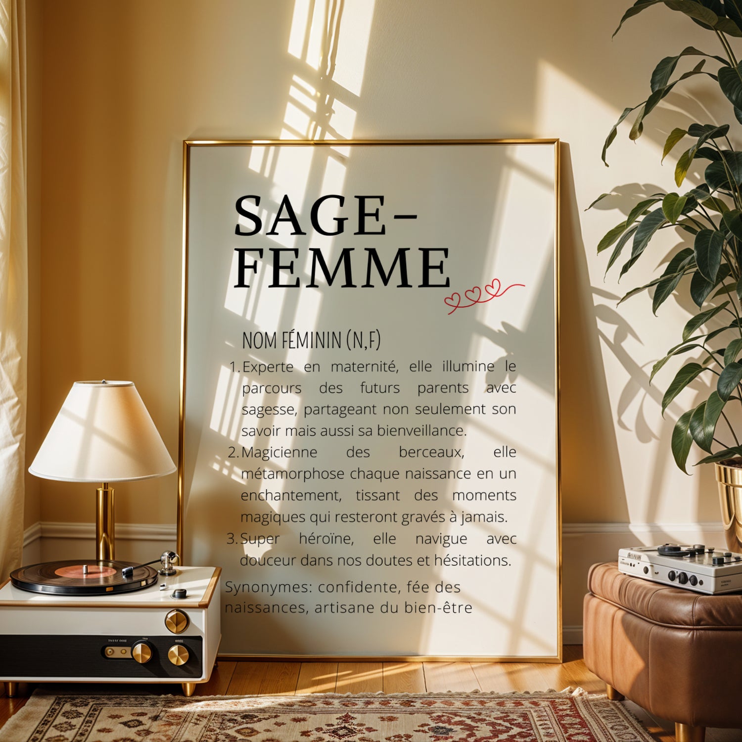 Affiche Définition Sage-Femme Noir et Blanc – Poster Minimaliste pour Cabinet et Salle d’Attente - Image 3